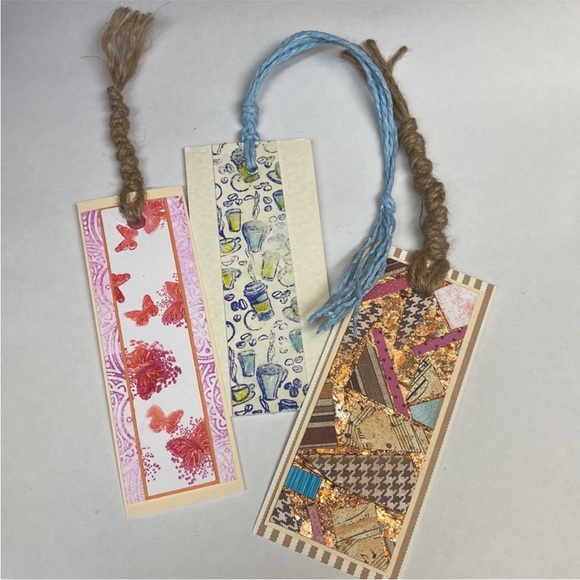 Set of 3 Handmade Bookmarks with Tassels - Picture 1 of 16